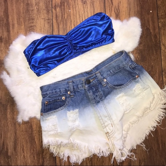 Pants - Signature 8 Ombré Denim High Waisted Shorts